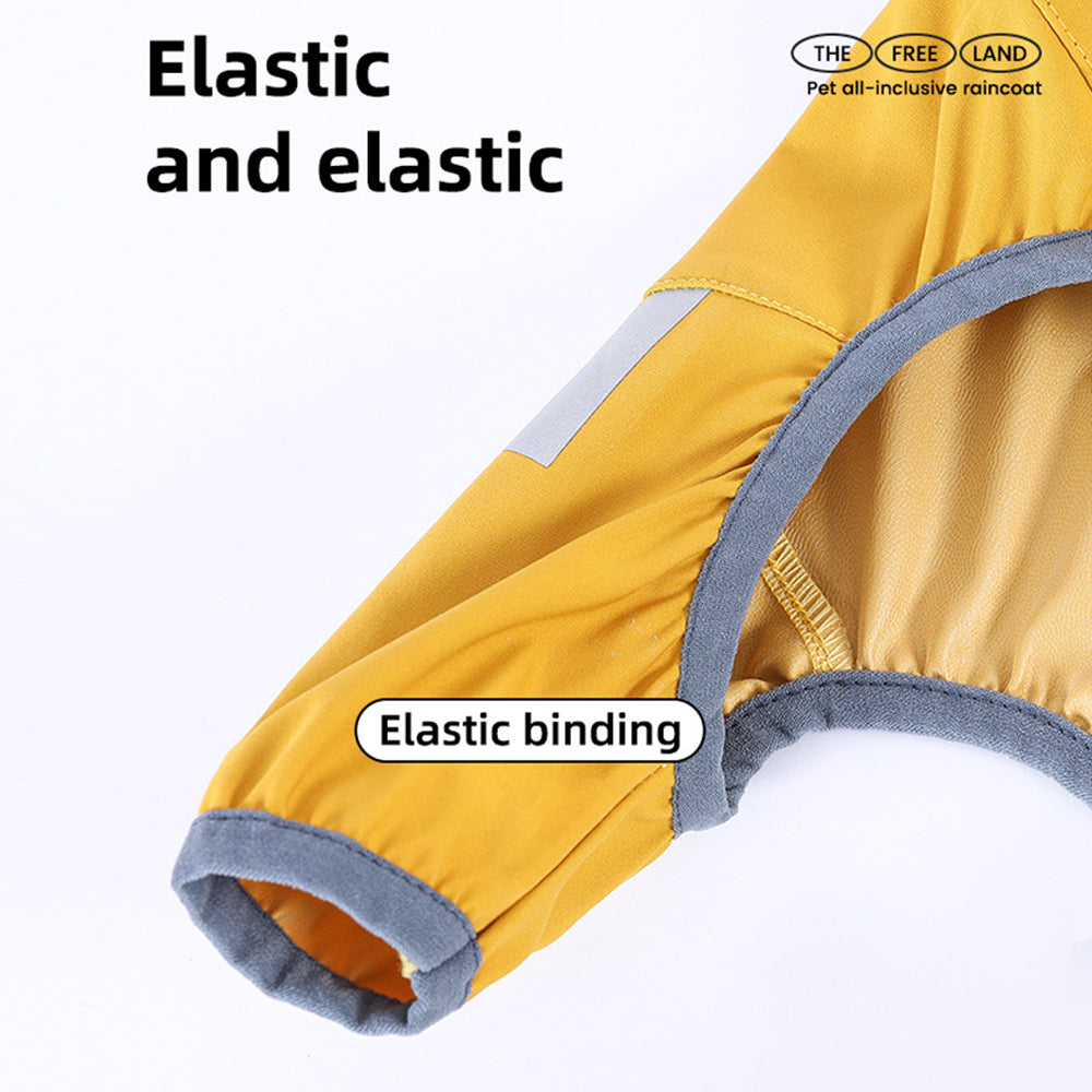 Waterproof Dog Raincoat with Hood, Reflective Strap & Leash Hole